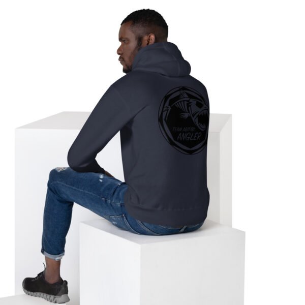 Sweat à Capuche Unisexe avec logo noir avant et arrière – Image 3