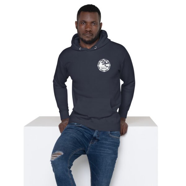 Sweat à Capuche Unisexe avec logo blanc avant et arrière – Image 3