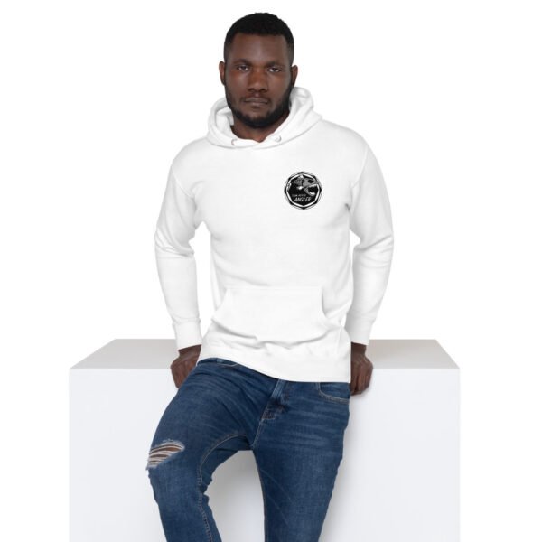 Sweat à Capuche Unisexe avec logo gris avant et arrière – Image 10